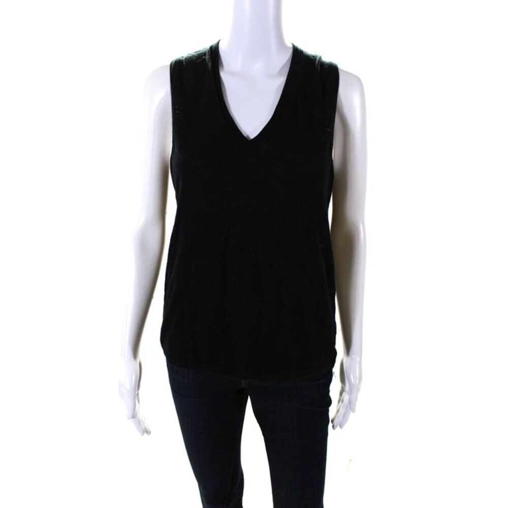 Rocky Barnes Womens Cotton V-Neck Sleeveless Pullover Tank Top Black Size XS